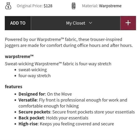 Lululemon Warpstreme High-Rise 7/8 JoggerBlack - Picture 15 of 15